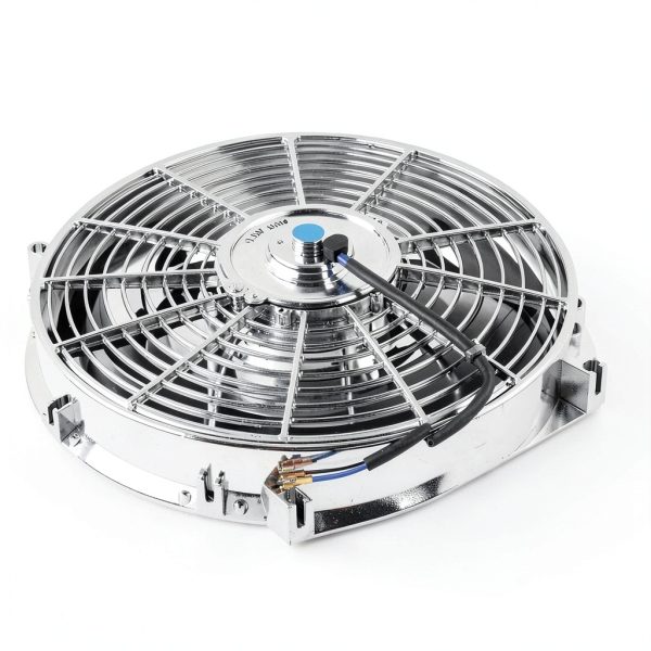 FGJQEFG 12V 14in Chrome Cooling Fan Engine-5