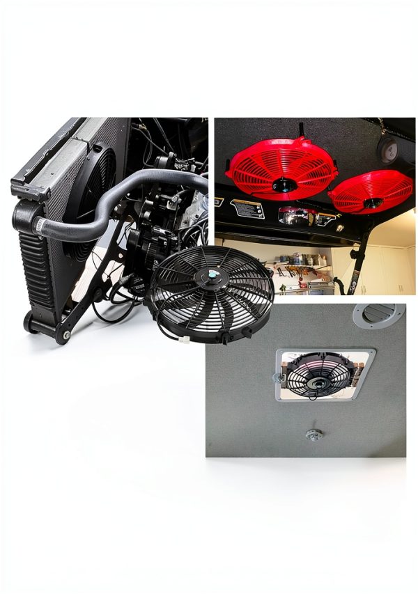 GESEXI 12V 120W Slim Radiator Cooling Fan 16" Black Fit High Flow-5
