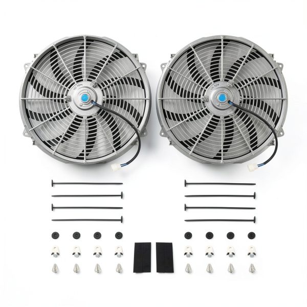 Radiator Cooling Fan FGJQEFG Chrome 16 Inch Engine-0