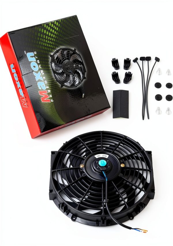 BLACKHORSE-RACING 12V 80W 12" Radiator Cooling Fan with Brackets-7