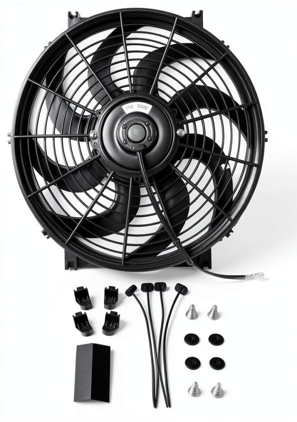 BLACKHORSE-RACING 12V 80W 12" Radiator Cooling Fan with Brackets-0