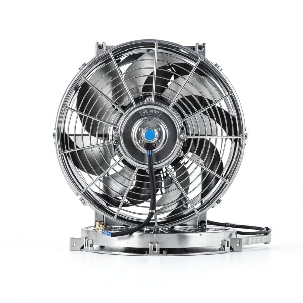 FGJQEFG 12V 14in Chrome Cooling Fan Engine-2