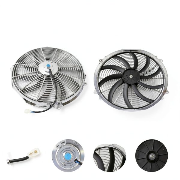 Radiator Cooling Fan FGJQEFG Chrome 16 Inch Engine-1