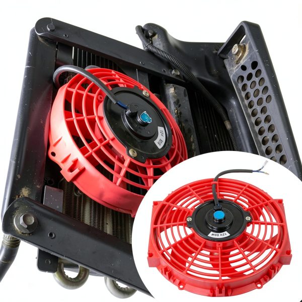 Radiator Fan JDMSPEED 10 Inch Red Slim Air-Cooled Engine Replacement-5