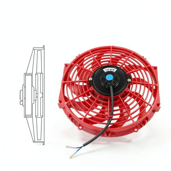 Radiator Fan JDMSPEED 12 Inch Red Plastic Push Pull Cooling Fan-3