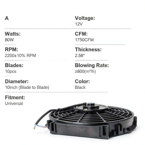 JDMSPEED Radiator Fan 12 Inch Black Air‑Cooled Cooling Replacement-1