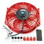 Radiator Fan JDMSPEED 10 Inch Red Slim Air-Cooled Engine Replacement-0