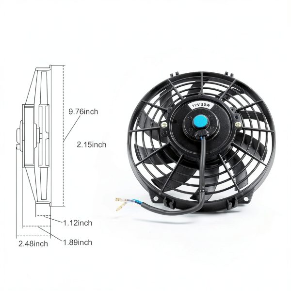 JDMSPEED 9 Inch Universal Radiator Fan Black 12V Air Cooled High Flow-3