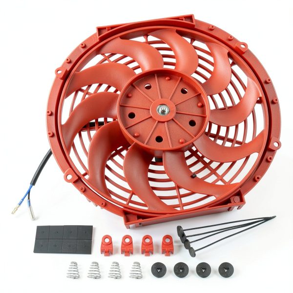 Radiator Fan JDMSPEED 12 Inch Red Plastic Push Pull Cooling Fan-6