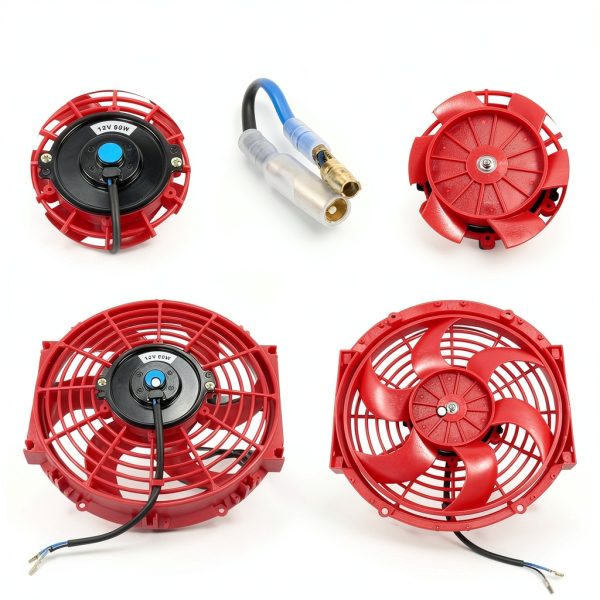 Radiator Fan JDMSPEED 10 Inch Red Slim Air-Cooled Engine Replacement-4