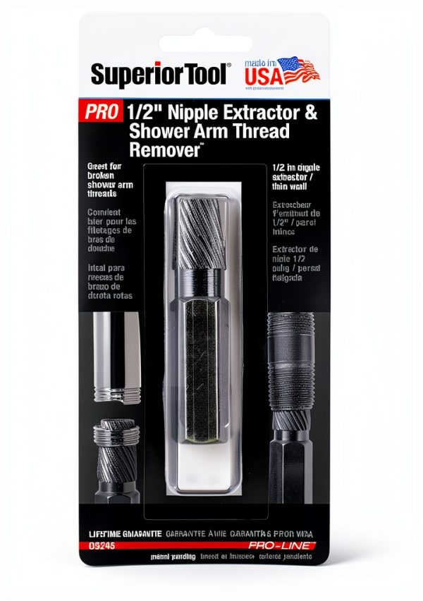 Shower Arm/Nipple Remover 1/2" Superior Tool Gray Plastic-1