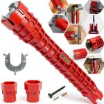 8 in 1 Multi Kitchen Faucet Wrench HDWY Red 9.84in Tool-0