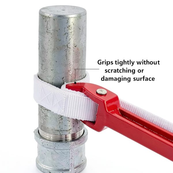 12" Adjustable Nylon Strap Pipe Wrench Maxsirui 12in Polished Aluminum-2