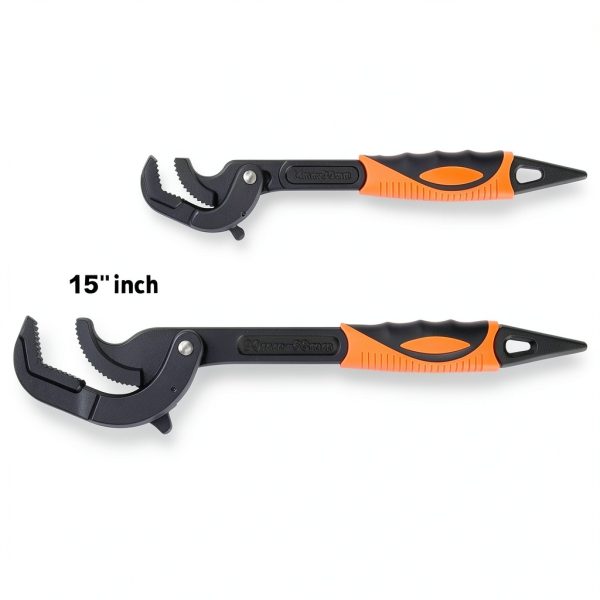 Pipe Wrench Set HORUSDY 2‑Piece 10” & 15” Self‑Adjusting Powder‑Coated-2