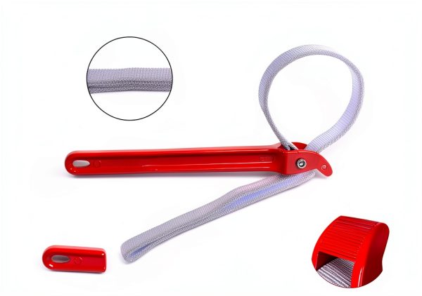 12" Adjustable Nylon Strap Pipe Wrench Maxsirui 12in Polished Aluminum-4