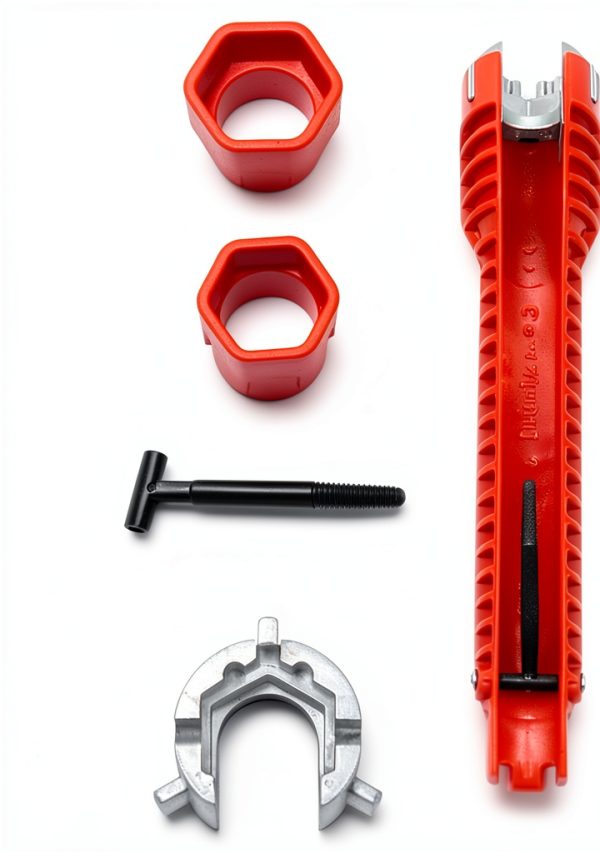 8 in 1 Multi Kitchen Faucet Wrench HDWY Red 9.84in Tool-6