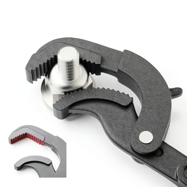 Pipe Wrench Set YBQSPLY 10” & 15” Self‑Adjusting Wrench Black Red-7