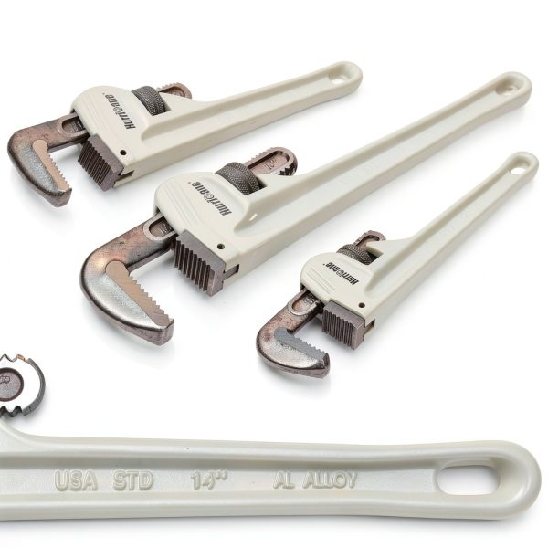 Pipe Wrench Hurricane 3-Piece Aluminum 10" 14" 18" Lightweight Heavy-3