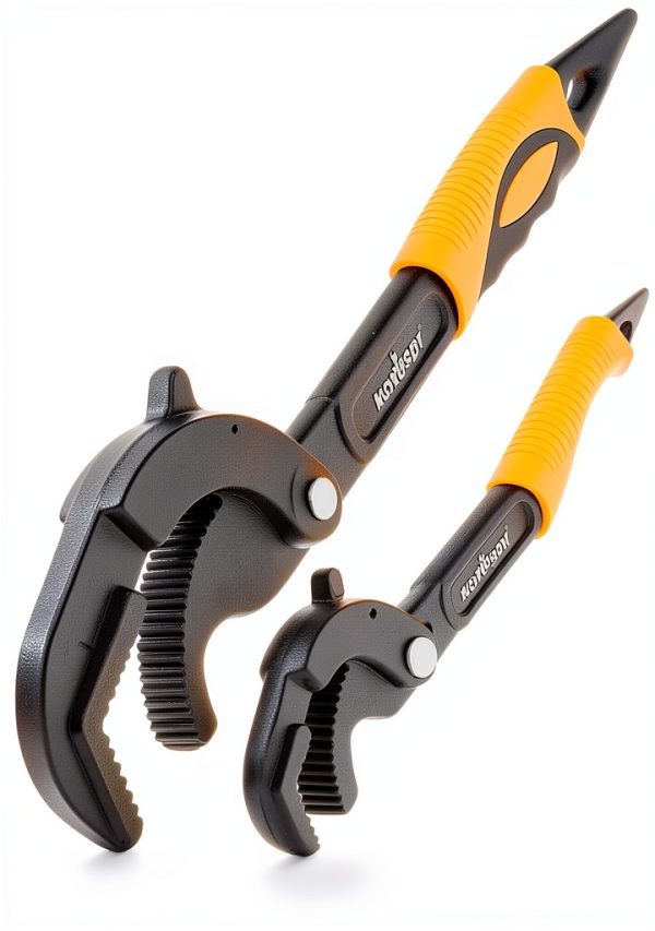 Pipe Wrench Set HORUSDY 2‑Piece 10” & 15” Self‑Adjusting Powder‑Coated-0