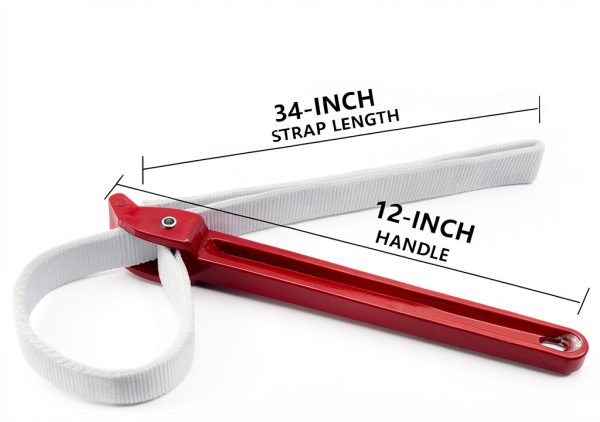 12" Adjustable Nylon Strap Pipe Wrench Maxsirui 12in Polished Aluminum-1