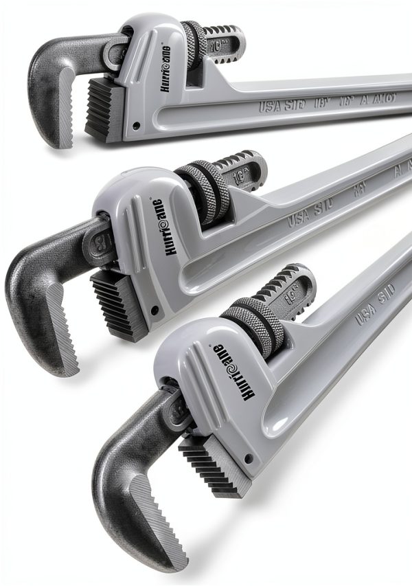 Pipe Wrench Hurricane 3-Piece Aluminum 10" 14" 18" Lightweight Heavy-0