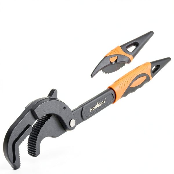 Pipe Wrench Set HORUSDY 2‑Piece 10” & 15” Self‑Adjusting Powder‑Coated-5