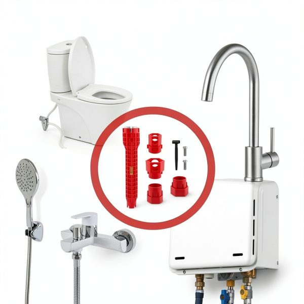 14-in 1 Wrench Faucet Installer - Red ELEGICKLIP Wrench-7