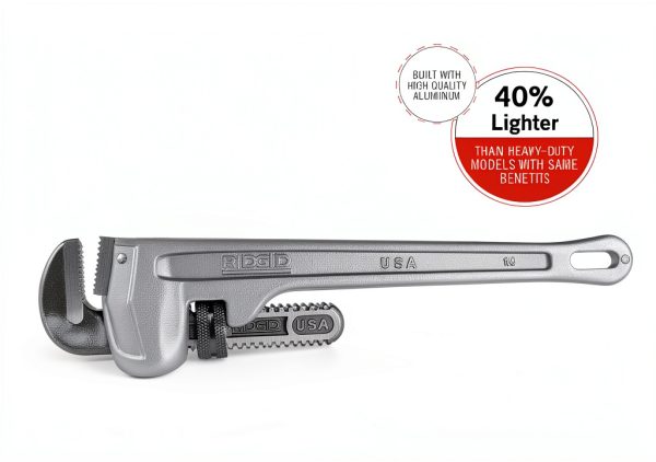 RIDGID Aluminum Straight Pipe Wrench 14in Model 814 Silver-3