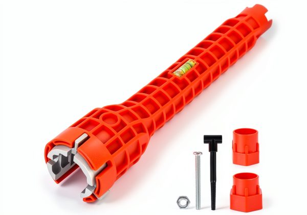 8-in-1 Multifunctional Sink & Faucet Wrench by Alocre – Red-0