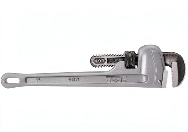 RIDGID Aluminum Straight Pipe Wrench 14in Model 814 Silver-10