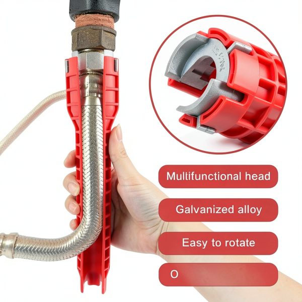 14-in 1 Wrench Faucet Installer - Red ELEGICKLIP Wrench-4
