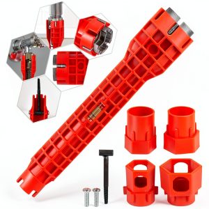 14 in 1 Multi-functional Wrench KUZIUA Red Pipe Wrench for Bathroom-0