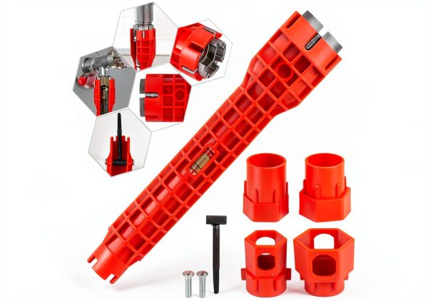 14 in 1 Multi-functional Wrench KUZIUA Red Pipe Wrench for Bathroom-0